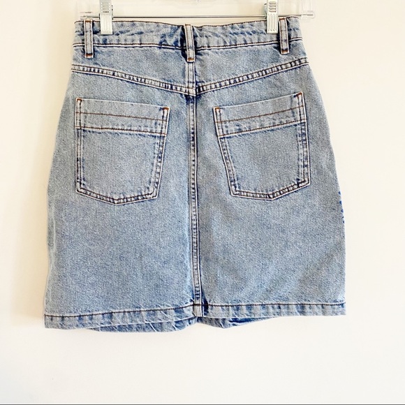 Anthropologie Farm Rio Embroidered Denim Mini Skirt - Picture 9 of 11